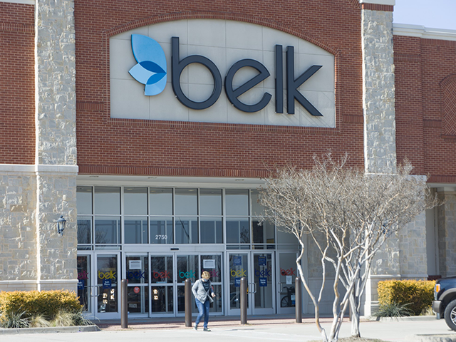 A woman walks out of a Belk store in McKinney, the United States, on Jan. 28, 2021. Belk, the North Carolina-based department store chain which has served generations of shoppers for over 100 years, announced on Jan. 26 that it will file for Chapter 11 bankruptcy. (Photo by Dan Tian/Xinhua …