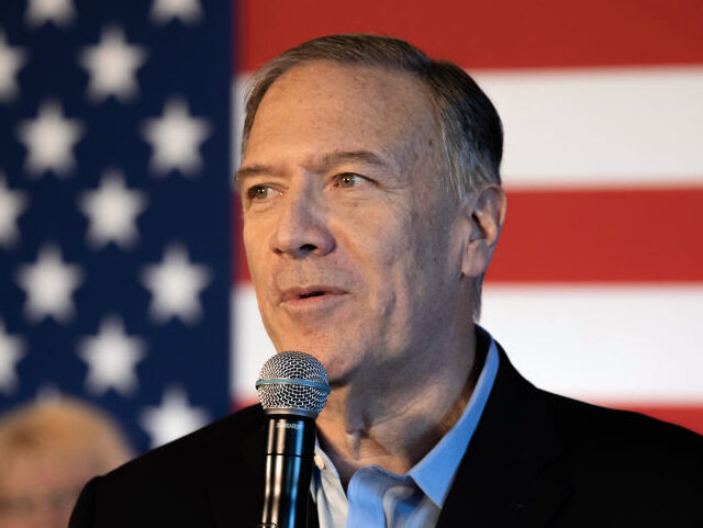 Michael Pompeo, former U.S. secretary of state, speaks during a campaign event for David McCormick, U.S. Republican Senate candidate, in Danville, Pennsylvania, U.S., on Wednesday, April 20, 2022. More than 60 executives at Goldman Sachs have given the maximum allowed to support McCormick, the hedge fund manager who has tried …