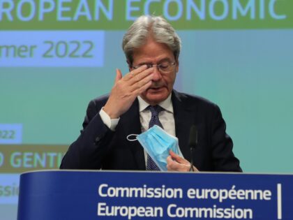 Paolo Gentiloni, European commissioner for economy, attends a press conference on the "Summer 2022 Economic Forecast" in Brussels, Belgium, July 14, 2022. The European Commission cut its economic growth forecasts for the European Union EU and the eurozone for 2022 and 2023 and revised up its inflation estimates on Thursday. …