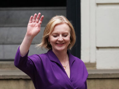 LONDON, ENGLAND - SEPTEMBER 05: New Conservative Party leader and incoming prime minister Liz Truss waves as she leaves Conservative Party Headquarters on September 5, 2022 in London, England. The Conservative Party have elected Liz Truss as their new leader replacing Prime Minister Boris Johnson, who resigned in July. (Photo …