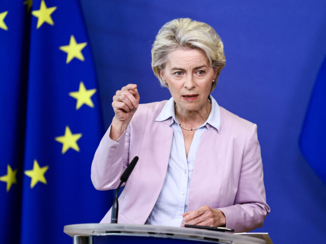President of the European Commission Ursula von der Leyen gives a press conference on energy at EU headquarters in Brussels, on September 07, 2022. (Photo by Kenzo TRIBOUILLARD / AFP) (Photo by KENZO TRIBOUILLARD/AFP via Getty Images)