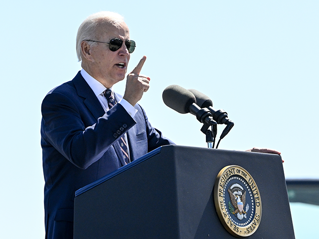 US President Joe Biden speaks during a ceremony at the groundbreaking of the new Intel semiconductor manufacturing facility near New Albany, Ohio, US, on Friday, Sept. 9, 2022. Last month President Biden signed into law a broad competition bill that includes about $52 billion to boost domestic semiconductor research and …