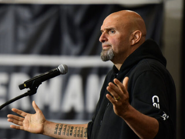 BLUE BELL, PA - SEPTEMBER 11: Democratic Pennsylvania Senate nominee John Fetterman holds a rally with U.S. Congresswomen Madeleine Dean and Mary Gay Scanlon at Montgomery County Community College on September 11, 2022 in Blue Bell, Pennsylvania. In the November general election, Fetterman faces U.S. Senate candidate Dr. Mehmet Oz. …
