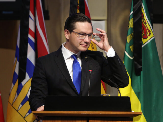 Pierre Poilievre, leader of Canada's Conservative Party, addresses the National Conse