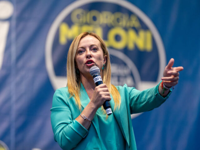 Giorgia Meloni of Fratelli d'Italia political party, member of right-wing coalition s