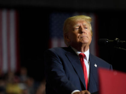 YOUNGSTOWN, OH - SEPTEMBER 17: Former President Donald Trump speaks at a Save America Rally to support Republican candidates running for state and federal offices in the state at the Covelli Centre on September 17, 2022 in Youngstown, Ohio. Republican Senate Candidate JD Vance and Rep. Jim Jordan (R-OH) spoke …