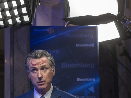Gavin Newsom, governor of California, speaks during a Bloomberg Television interview in Ne