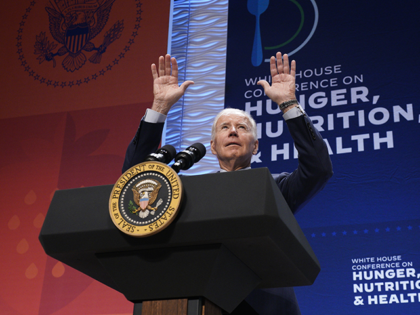 US President Joe Biden arrives to speak at the White House Conference On Hunger, Nutrition And Health in Washington, DC, US, on Wednesday, Sept. 28, 2022. Biden's administration says it has secured more than $8 billion in private and public sector commitments to help combat hunger. Photographer: Yuri Gripas/Sipa/Bloomberg via …