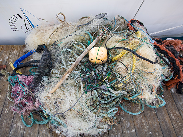 Trash and assorted garbage collected form the North Pacific Gyre. The ORV Alguita returns