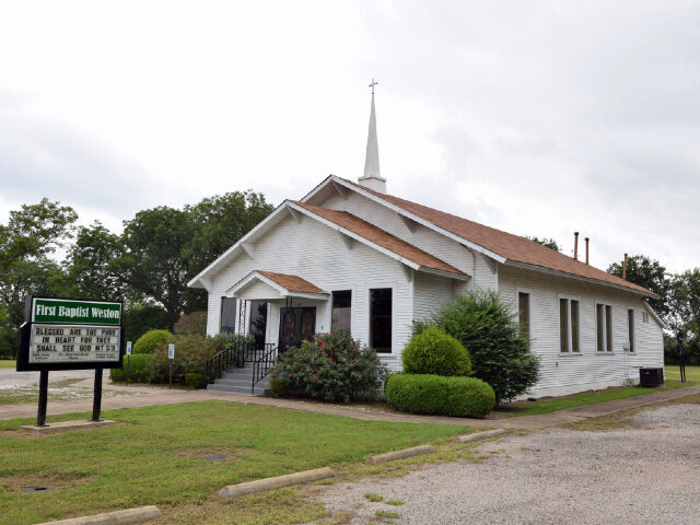 The First Baptist Church building in Weston, TX. (Photo by: HUM Images/Universal Images Gr