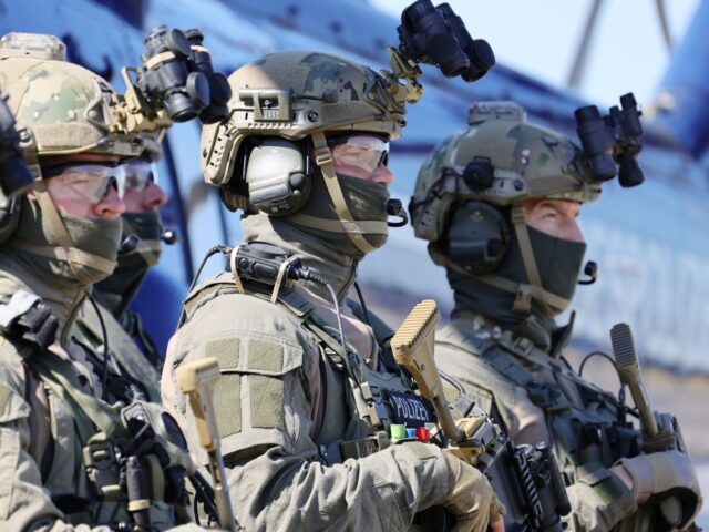 SANKT AUGUSTIN, GERMANY - AUGUST 08: Members of the GSG 9 federal police special forces un