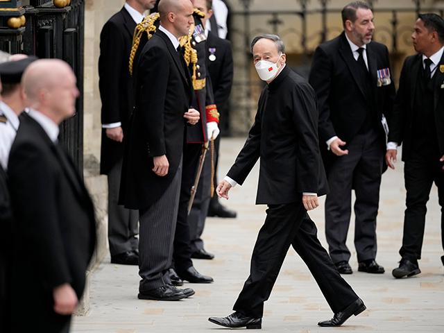 Wang Qishan, China's vice president arrives at Westminster Abbey on September 19, 2022 in