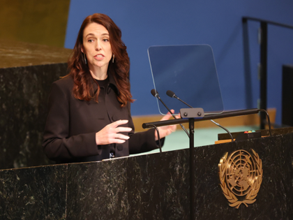 New Zealand Prime Minister Jacinda Ardern speaks at the 77th session of the United Nations General Assembly (UNGA) at U.N. headquarters on September 23, 2022 in New York City. After two years of holding the session virtually or in a hybrid format, 157 heads of state and representatives of government …