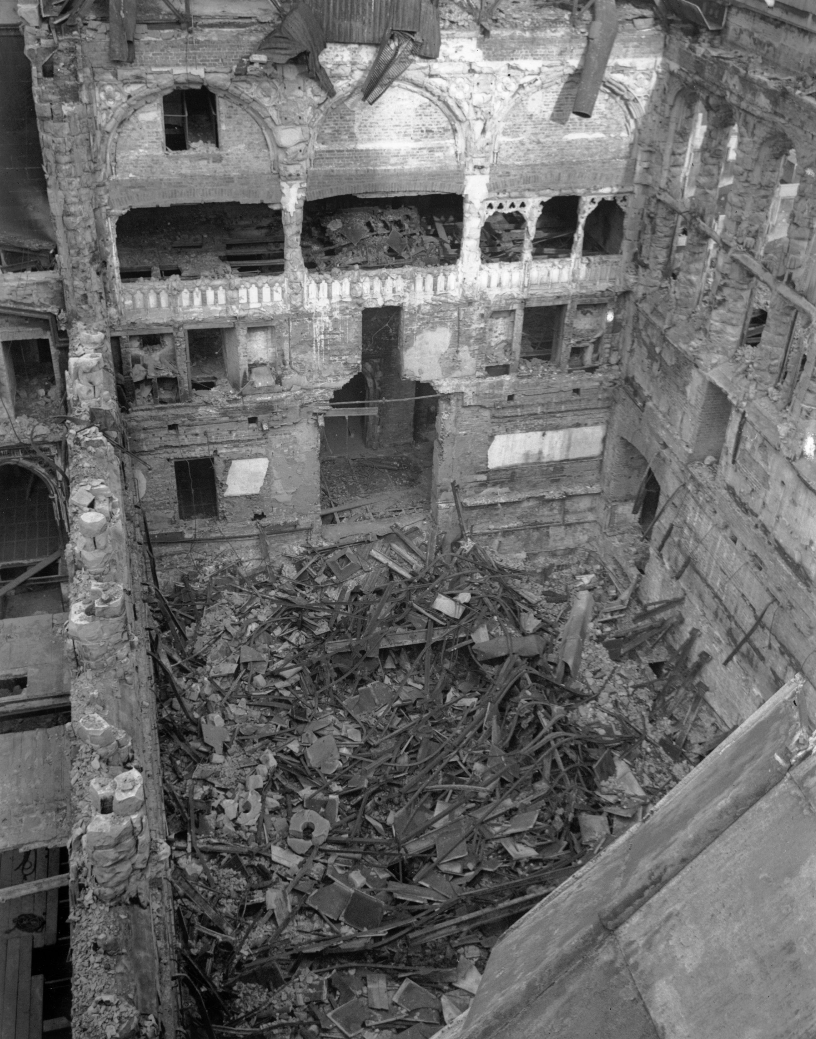 3rd November 1941: A bomb-damaged section of the House of Commons, London. (Photo by Davis/PNA Rota/Getty Images)