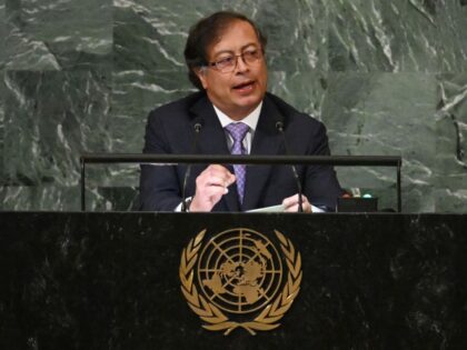 Colombia's President Gustavo Petro addresses the 77th session of the United Nations General Assembly at UN headquarters in New York City on September 20, 2022. (TIMOTHY A. CLARY/AFP via Getty Images)