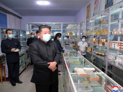 In this photo provided by the North Korean government, North Korean leader Kim Jong Un, center, visits a pharmacy in Pyongyang, North Korea on May 15, 2022. Independent journalists were not given access to cover the event depicted in this image distributed by the North Korean government. The content of …
