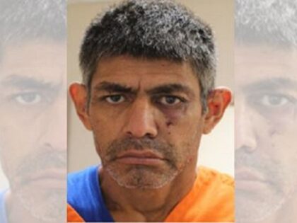 Texas DPS Troopers arrest Ricardo Jaime-Ruiz, a Mexican national, for attempting to steal an M-4 rifle from a National Guardsman working the border under Operation Lone Star. (Texas Department of Public Safety)