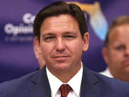 ROCKLEDGE, UNITED STATES - 2022/08/03: Florida Gov. Ron DeSantis speaks at a press conference to announce the expansion of a new, piloted substance abuse and recovery network to disrupt the opioid epidemic, at the Space Coast Health Foundation in Rockledge, Florida. The Coordinated Opioid Recovery (CORE) network of addiction care …
