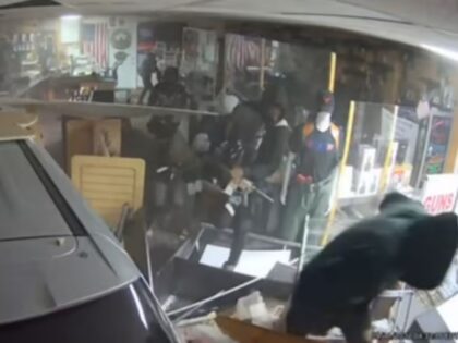Surveillance footage of gun robbery