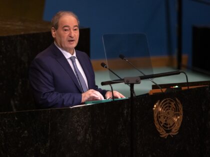 Fayssal Mekdad, Syria's foreign minister, speaks during the United Nations General Assembly (UNGA) in New York, US, on Monday, Sept. 26, 2022. This is the third United Nations General Assembly taking place under the shadow of Covid-19. Photographer: Jeenah Moon/Bloomberg via Getty Images