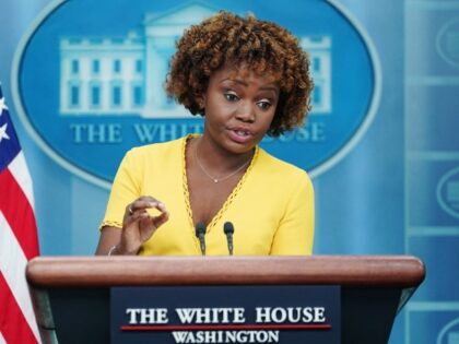 White House Press Secretary Karine Jean-Pierre speaks during the daily briefing in the James S. Brady Press Briefing Room of the White House in Washington, DC, on September 26, 2022. (MANDEL NGAN/AFP via Getty Images)