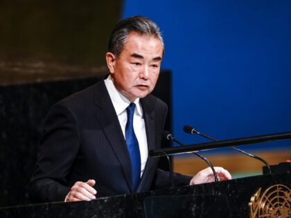 NEW YORK, UNITED STATES - 2022/09/24: Wang Yi, State Councilor and Minister of Foreign Affairs of China speaks during 77th General Assembly session at UN Headquarters. (Photo by Lev Radin/Pacific Press/LightRocket via Getty Images)