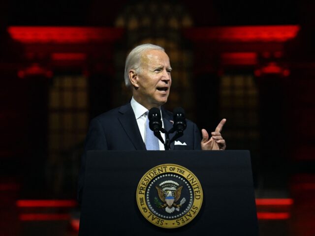 US President Joe Biden speaks about the soul of the nation, outside of Independence Nation