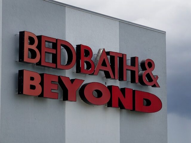 MIAMI, FLORIDA - JUNE 29: A Bed Bath & Beyond sign hangs outside the store on June 29,