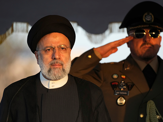 Iranian President Ebrahim Raisi reviews an honor guard during his official departure ceremony as he leaves Tehran's Mehrabad airport to New York to attend annual UN General Assembly meeting, early Monday, Sept. 19, 2022. Raisi's comment that “there are some signs” that the Holocaust happened but that the issue required …