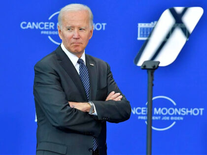 President Joe Biden waits for his introduction before he addressed an audience at the John F. Kennedy Presidential Library and Museum, Monday, Sept. 12, 2022, in Boston. During his remarks Biden drew attention to a new federally backed study that seeks evidence for using blood tests to screen against multiple …