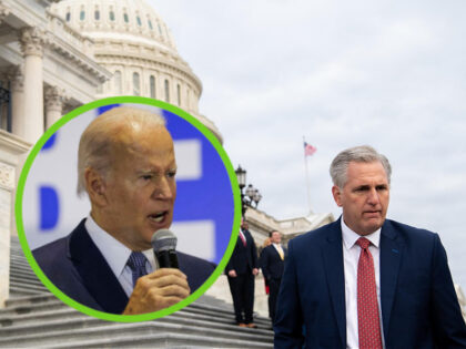 Kevin McCarthy Inset: Joe Biden