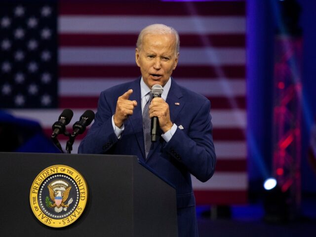DETROIT, MI - SEPTEMBER 14: President Joe Biden speaks at the North American International