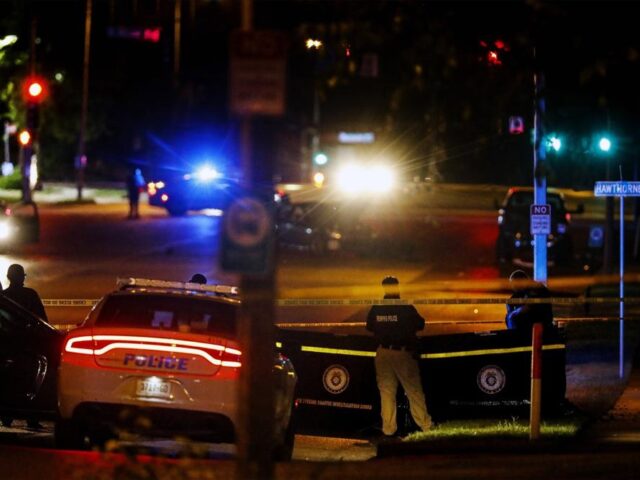 Memphis Police officers work an active shooter scene on Poplar Avenue in Memphis, Tenn. We
