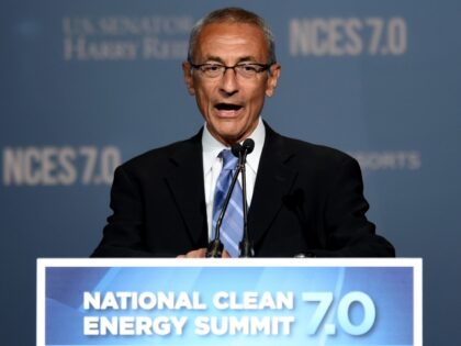 LAS VEGAS, NV - SEPTEMBER 04: Counselor to President Barack Obama, John Podesta speaks at the National Clean Energy Summit 7.0 at the Mandalay Bay Convention Center on September 4, 2014 in Las Vegas, Nevada. Political and economic leaders are attending the summit to discuss a domestic policy agenda to …