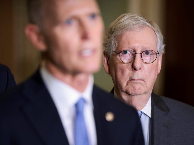 WASHINGTON, DC - JUNE 7: Senate Minority Leader Mitch McConnell, R-KY, listens as Sen. Ric