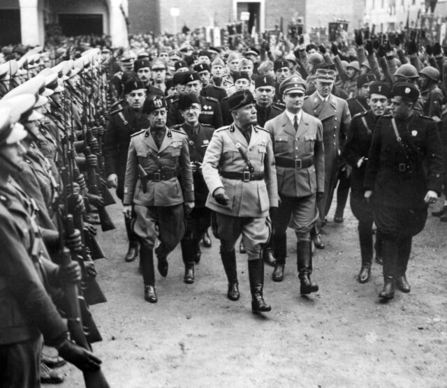 Benito Mussolini used fascist film propaganda to create the myth of his Blackshirts' famou