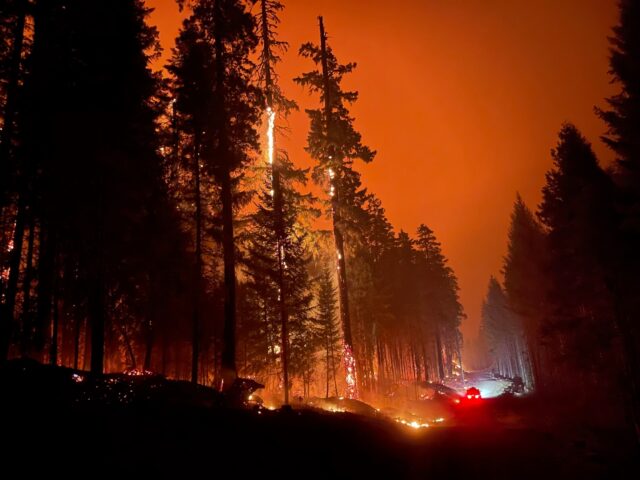 The Cedar Creek fire in western Oregon, where residents are under evacuation orders in the