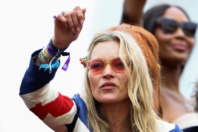 Kate Moss was one of the British celebrities who helped celebrate Queen Elizabeth II's Pla