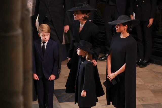 Prince William's eldest children, Prince George and Princess Charlotte, joined the funeral