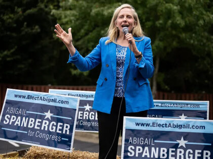 UNITED STATES - SEPTEMBER 24: Rep. Abigail Spanberger, D-Va., speaks during her Prince William County early voting rally for in Woodbridge, Va., on Saturday, September 24, 2022. (Bill Clark/CQ-Roll Call, Inc via Getty Images)
