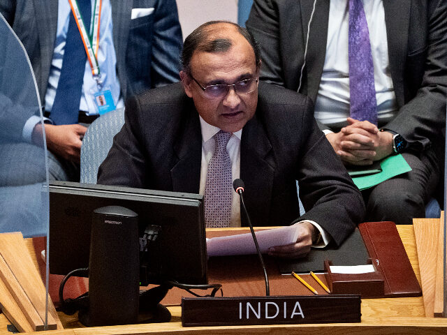 T. S. Tirumurti, Permanent Representative of India to the United Nations, speaks during a
