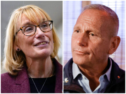 This combination of file photos shows Sen. Maggie Hassan, D-N.H., on Oct. 11, 2022, in Roc