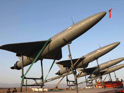 In this photo released by Iranian Army on Aug. 24, 2022, drones are prepared for launch during a military drone drill in Iran. The Iranian-made drones that Russia sent slamming into central Kyiv this week have produced hand-wringing and consternation in Israel, complicating the country’s balancing act between Russia and …