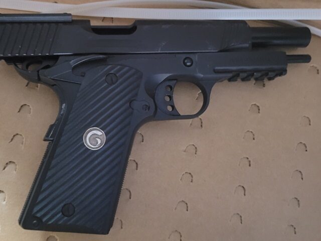 Agents seized a handgun being used by a human smuggler near Eloy, Arizona. (U.S. Border Pa