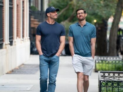 Luke Macfarlane (L) and Billy Eichner star in "Bros." Photo courtesy of Universal Pictures