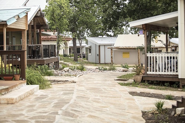 A neighborhood of tiny homes at Community First! Village in Austin, Texas. (Community First! Village/Mobile Loaves & Fishes)