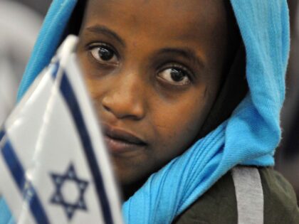 Ethiopian Israel flag (Yehuda Raizner / AFP / Getty)