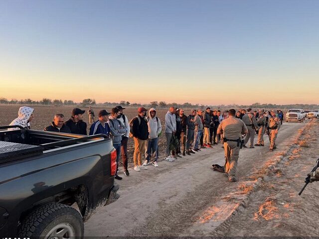 Texas DPS troopers arrest 60 migrants near Normandy for criminal trespass. (Texas Department of Public Safety)