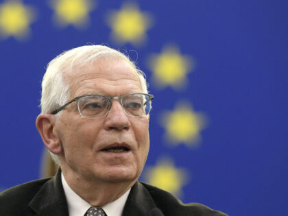 European Union foreign policy chief Josep Borrell speaks during a debate on the conclusion