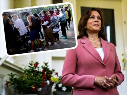 WASHINGTON, DC - JULY 12: Vice President Kamala Harris speaks with President Andrés Manuel López Obrador of Mexico outside the Vice Presidents residence at Naval Observatory on Tuesday, July 12, 2022 in Washington, DC. The Vice President hosted the President of Mexico for breakfast in advance of his bilateral meeting …